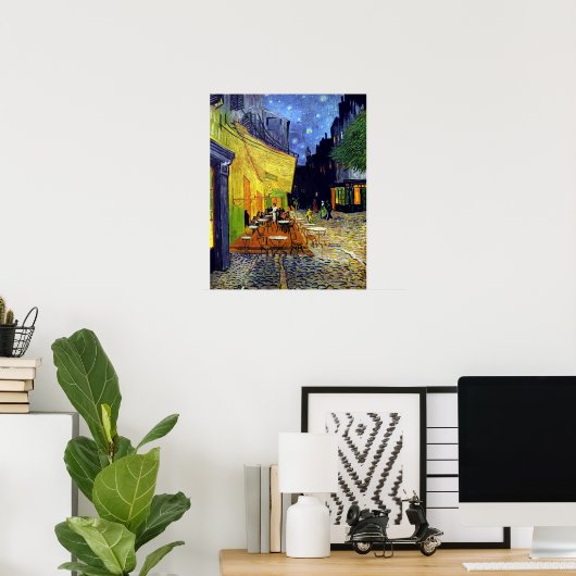 Poster Vincent Willem van Gogh - Café Terrasse en soirée (Bureau à domicile)