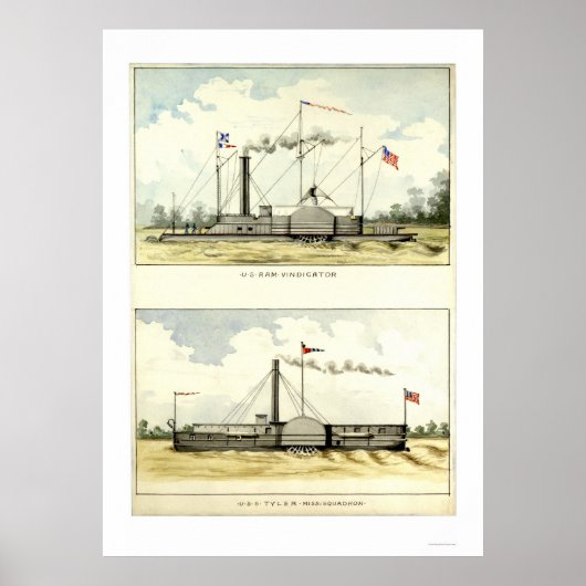 Poster Vindicateur Ironclad par D.M.N. Stouffer en 1864 (Devant)