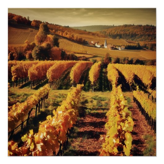 Poster vineyard landscape (Devant)
