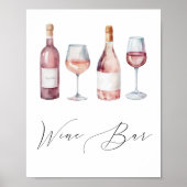 Poster Vino aquarelle avant Vows Vine Bar Sign (Devant)
