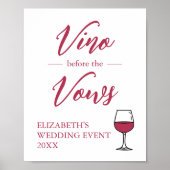 Poster Vino Avant La Fête des mariées Vows/Bachelorette (Devant)