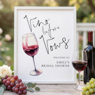 Poster Vino avant vœux Bienvenue à la fête de mariage imp