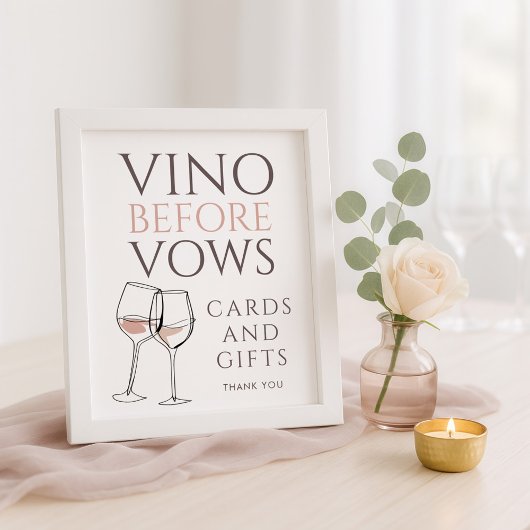 Poster Vino Before Vows Doodle Cards Gifts Bridal Shower