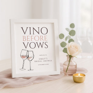 Poster Vino Before Vows Doodle Wine Welcome Enterrement