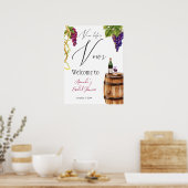 Poster Vino Before Vows Winery Fête des mariées Bienvenue (Cuisine)