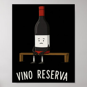Poster Vino Reserva Drôle Banc de Réserve de Football Vin
