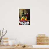 Poster Vins et aliments distribués Art imprimable (Cuisine)