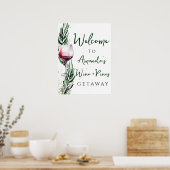 Poster Vins et pins Noël Bachelorette Bienvenue (Cuisine)