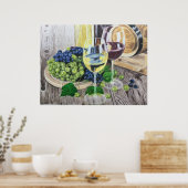 Poster Vins et raisins (Cuisine)