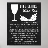 Poster Vins & Raisins, Chalkboard Wine Bar / Winery Adver (Devant)
