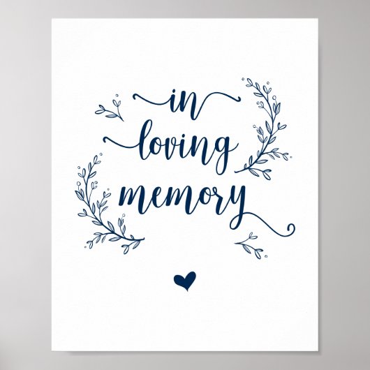 Poster Vins rustiques, Bleu de marine En mémoire d'amour, (Devant)