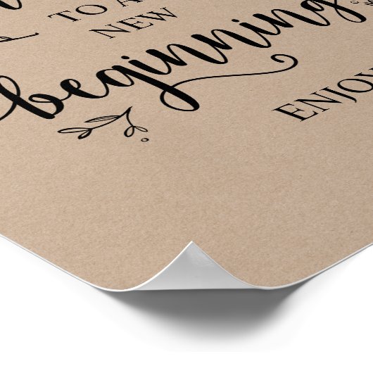 Poster Vins Rustiques Kraft. Noir, Désert De Fête De Mari (Coin)