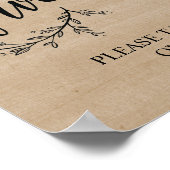 Poster Vins rustiques Mariage faveurs signe (Coin)