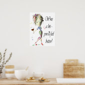 Poster Vins un peu, vous vous sentirez mieux, drôle Poste (Cuisine)