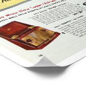 POSTER VINT "ART RECYCLÉ" IMPRIMER RADIO MAGAZINE AD 1950 (Coin)