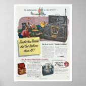 POSTER VINT "ART RECYCLÉ" IMPRIMER RADIO MAGAZINE AD 1950 (Devant)