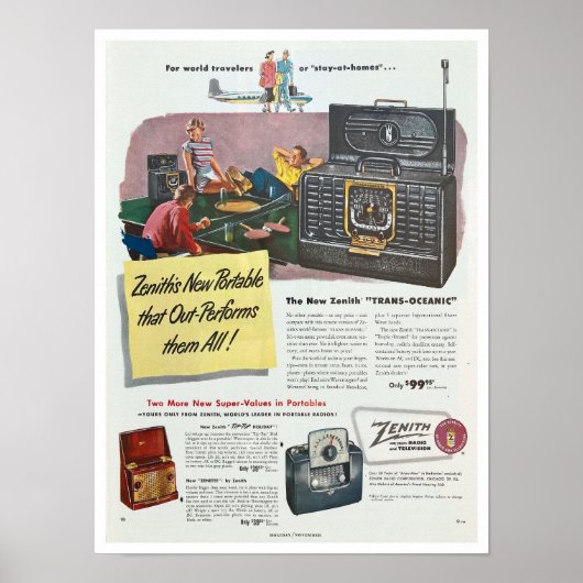 POSTER VINT "ART RECYCLÉ" IMPRIMER RADIO MAGAZINE AD 1950 (Devant)