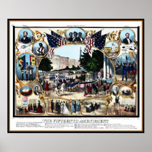 Poster Vintage 15ème amendement Fête 1870