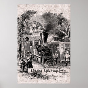 Poster Vintage 1800 Panama Canal Modèle ferroviaire