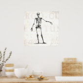 Poster Vintage 1800s Skeleton Retro Skeletons Anatomy (Cuisine)