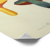 Poster Vintage 1841 Champignons Brown jaunes Art Imprimer (Coin)