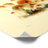 Poster Vintage 1855 Champignons Art Casquette Brown Impri (Coin)