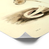 Poster Vintage 1855 Champignons Brown Art blanc Imprimer (Coin)