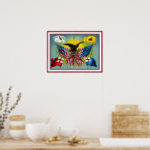 Poster Vintage 1885 Histoire des drapeaux américai (Cuisine)