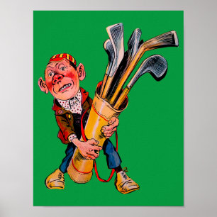 Poster Vintage 1898 Golf Caddie Advertisement - Print