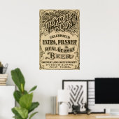 Poster Vintage 1908 Brasserie et bière (Bureau à domicile)