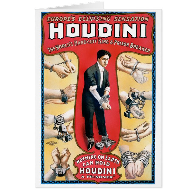 Poster vintage 1909 de magicien de Houdini (Devant)