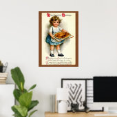 Poster Vintage, 1910, Salutations de Thanksgiving (Bureau à domicile)