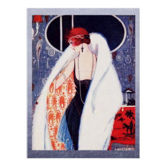 Poster Vintage 1920's Art Deco Lady Poster.