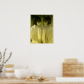 Poster vintage 1920s flapper girls pop art "moss" (Cuisine)