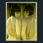 Poster vintage 1920s flapper girls pop art "moss"<br><div class="desc">Moss: shades of green Pop-art inspired by a photo of the Sisters G. (Eleanor Gutchrlein and Karla Gutchrlein), models and dancers who were quite famous in the late 1920s and early 1930s. Variation:moss (shades of green) Contact us for custom versions (or colors) or if you want this art on another...</div>