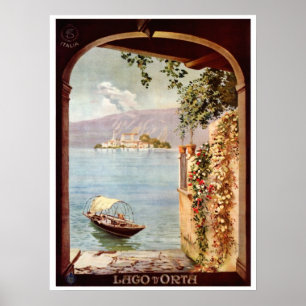 Poster Vintage 1920s Lago d'Orta Italian travel