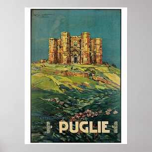 Poster Vintage 1920s Puglia Italy travel Ad