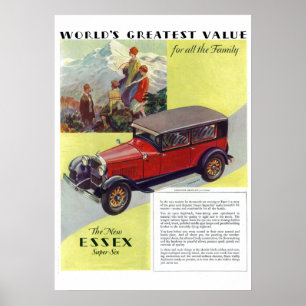 Poster vintage 1923 Superbe-Six d'Essex