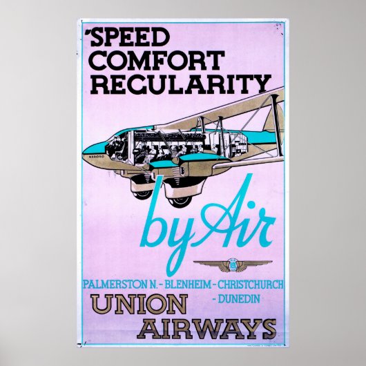 Poster vintage 1930 Airlines (Devant)