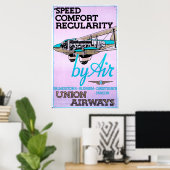 Poster vintage 1930 Airlines (Bureau à domicile)