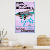 Poster vintage 1930 Airlines (Cuisine)
