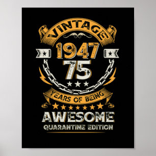 Poster Vintage 1947 75e anniversaire 75 ans