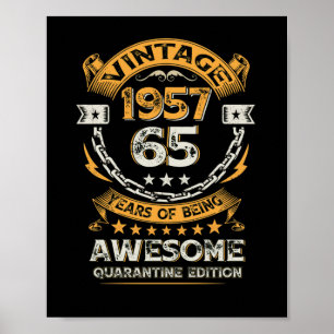 Poster Vintage 1957 65ème anniversaire 65 ans