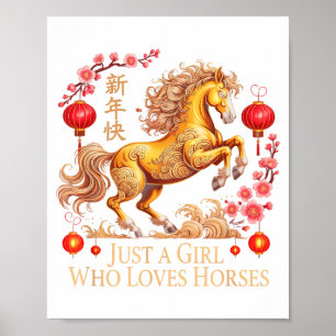 Poster Vintage 2026 Just Fille Qui Aime Les Chevaux Zodia