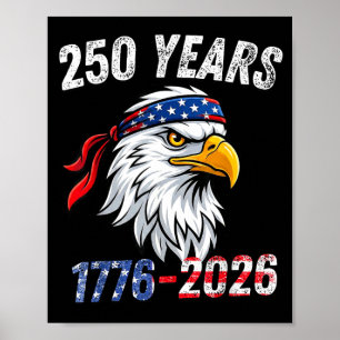 Poster Vintage 250e anniversaire États-Unis 4 juillet
