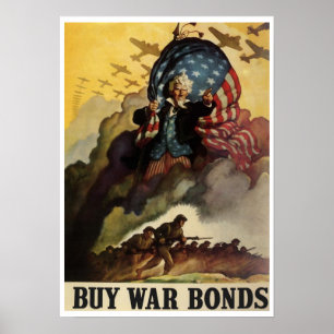 Poster vintage 2ÈME GUERRE MONDIALE War Bonds