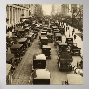 Poster Vintage 42nd Street New York City Photo Circa 1918