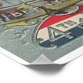 Poster vintage 4 juillet Liberty Bell (Coin)