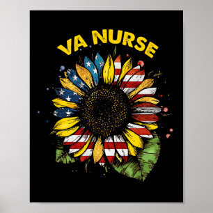 Poster Vintage 4 juillet Va Nurse Patriotique Réel Amériq