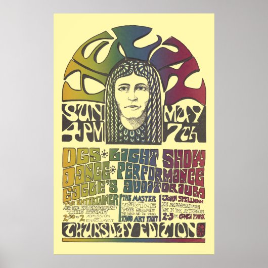 Poster Vintage 60's Cover / Event Psychedelic Art (Devant)